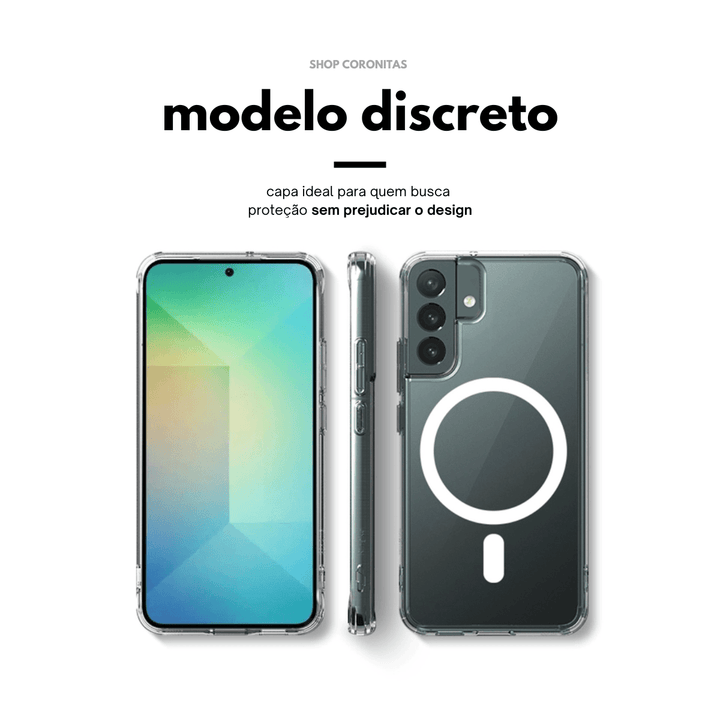 Capa Magnética Magsafe Preta para Samsung Galaxy S25 + Película 5D - Shop Coronitas