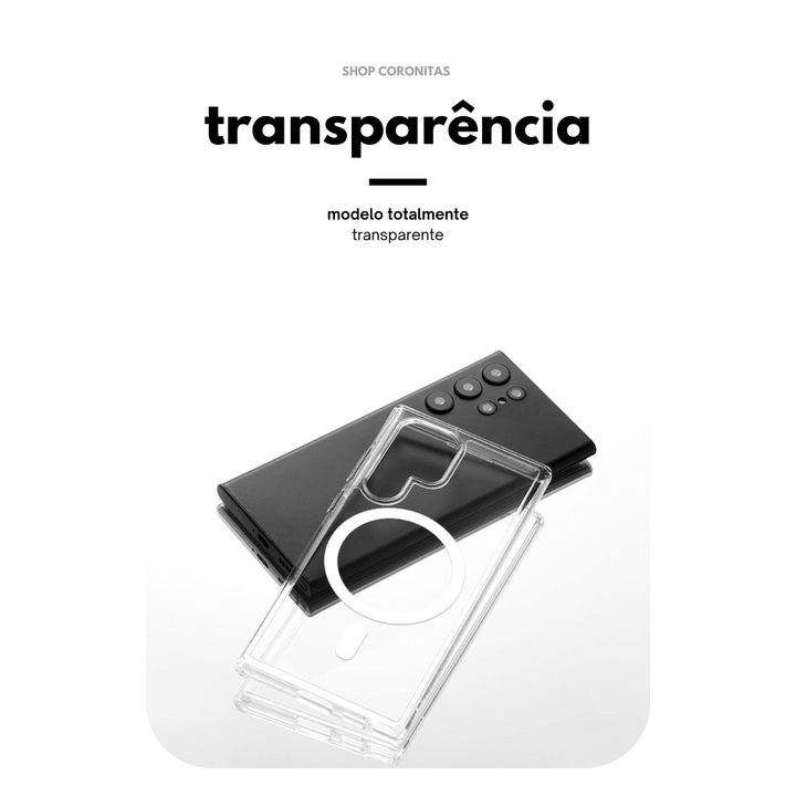 Capa Magnética Magsafe Preta para Samsung Galaxy S25 + Película 5D - Shop Coronitas