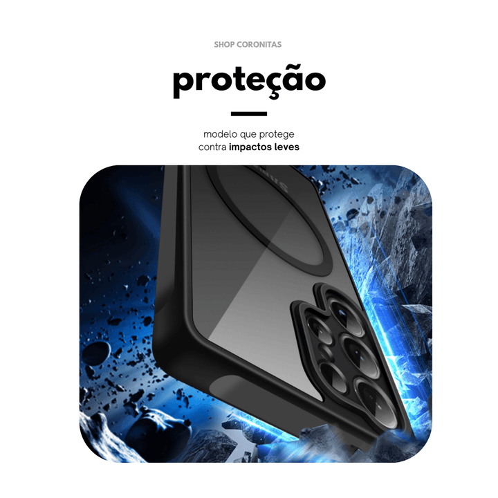 Capa Magnética Magsafe Preta para Samsung Galaxy S25 + Película 5D - Shop Coronitas