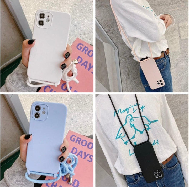 Capinha Capa com Cordão Alça Ajustável para iPhone 13 14 15 16 - Shop Coronitas