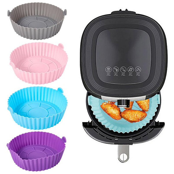 Cesta de Silicone Universal Reutilizável para Fritadeira Air Fryer