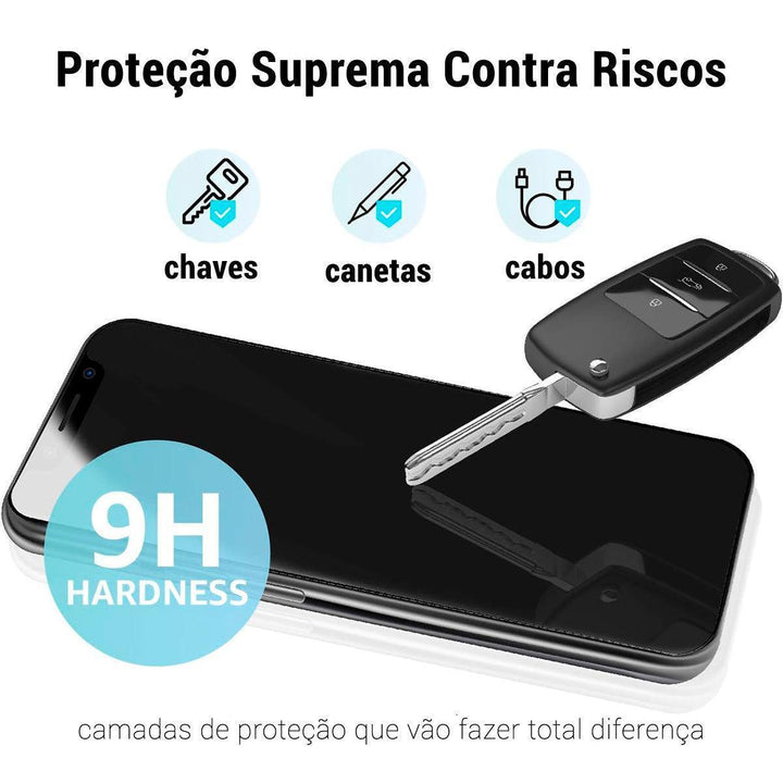 Kit Película 3D Vidro Temperado + Película Hidrogel Traseira para iPhone - Shop Coronitas