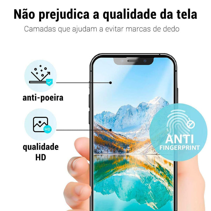 Kit Película 3D Vidro Temperado + Película Hidrogel Traseira para iPhone - Shop Coronitas