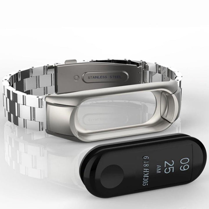 Pulseira Elos Aço Prata Compatível com Xiaomi Mi Band 5 6 - Shop Coronitas
