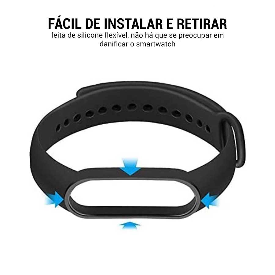 Kit Pulseira Silicone compatível Xiaomi Mi Band 6 + Película de Gel Silicone - Shop Coronitas