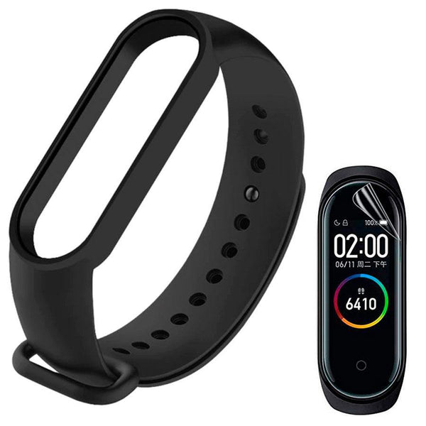 Kit Pulseira Silicone compatível Xiaomi Mi Band 6 + Película de Gel Silicone - Shop Coronitas