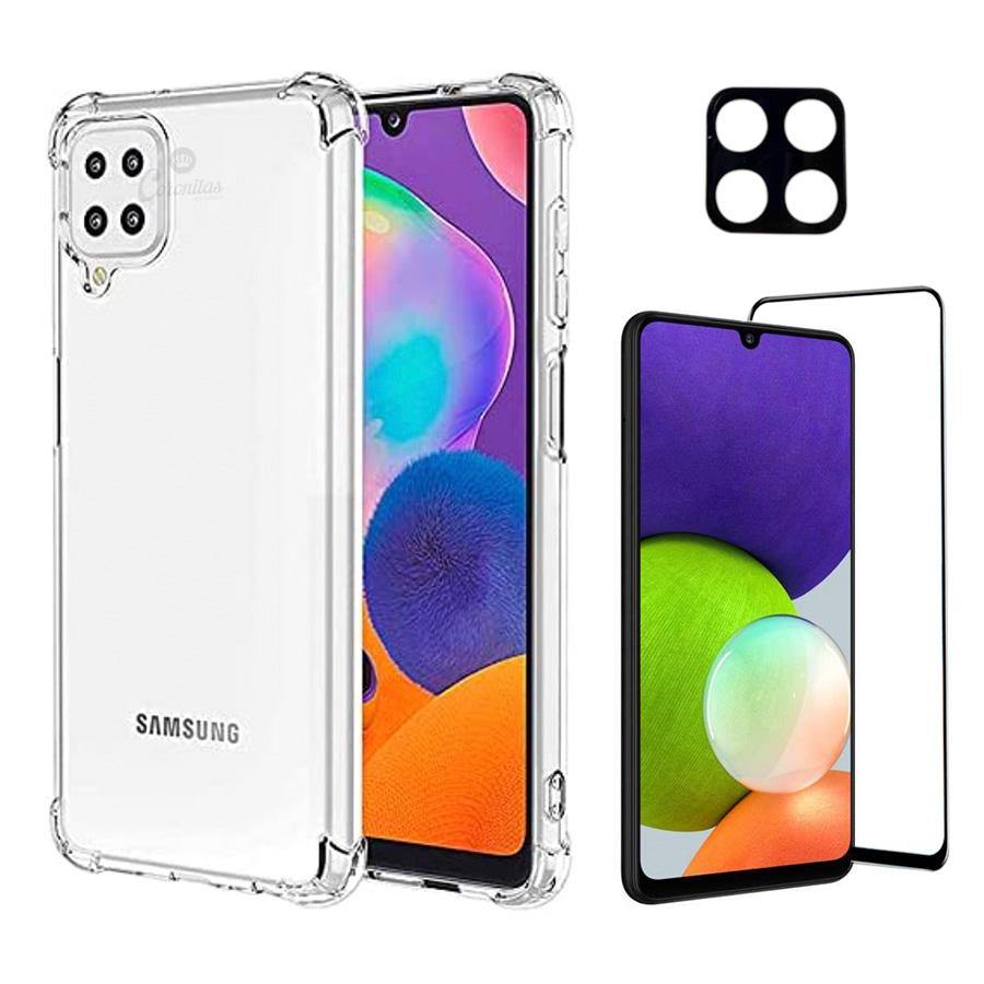 Kit Capinha Anti Impacto para Samsung Galaxy A22 4G + Película Vidro 3D + Película de Câmera