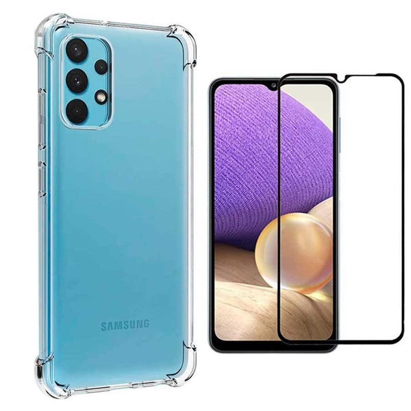 Kit Capinha Anti Impacto para Samsung Galaxy A32 4G + Película 5D Cerâmica